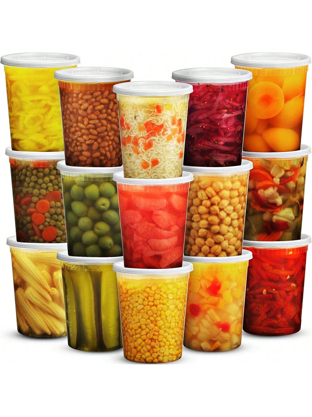 Meal Prep List - 뚜껑이 있는 플라스틱 델리 용기, 식품