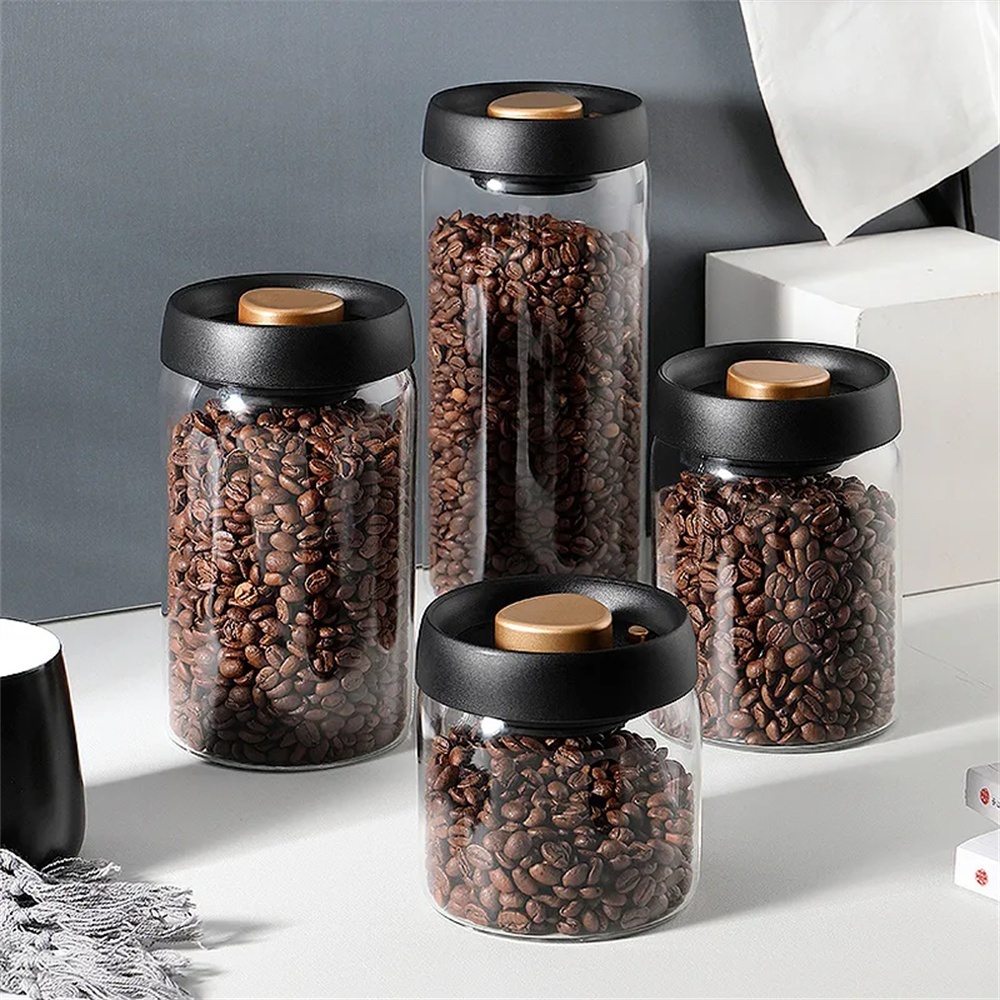 Meal Prep Glass Containers - 1팩 커피빈 보관 용기, 밀폐형 뚜껑,