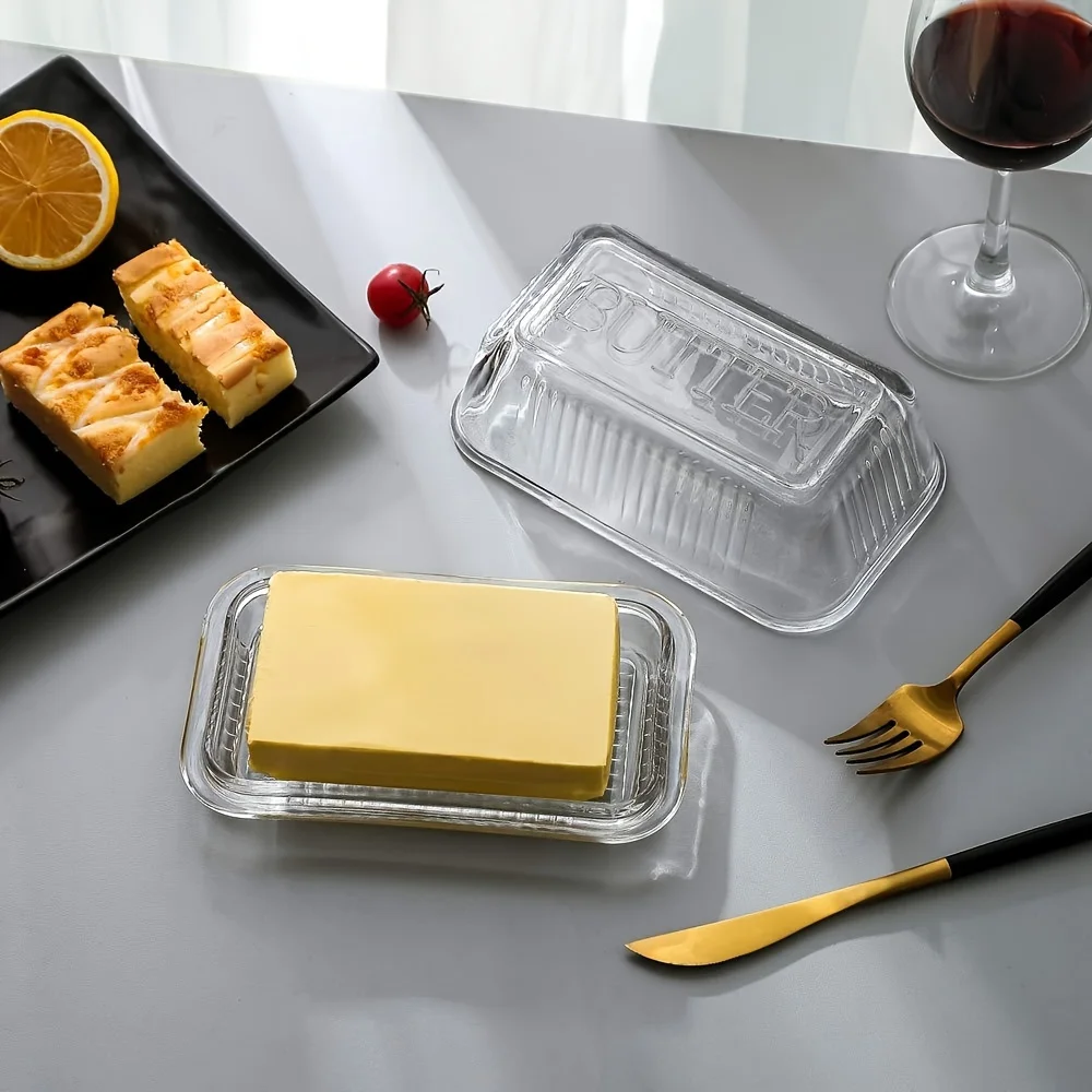 Meal Prep Glass Containers - 창의적인 투명 버터 용기 뚜껑 포함