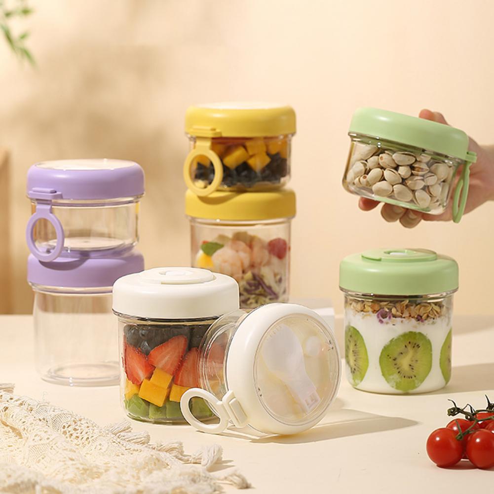 Meal Prep Overnight Oats - 휴대용 아침식사 컵 다기능 투명 오버나이트