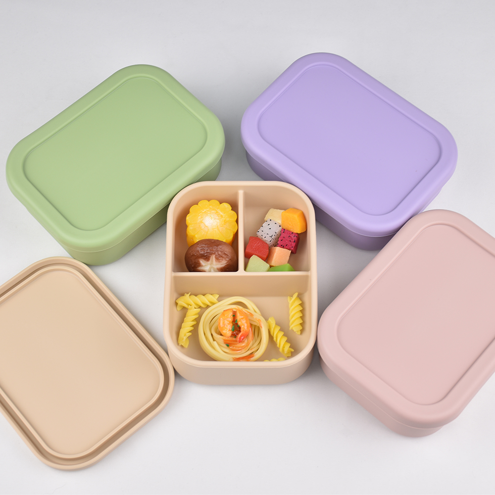 3칸 식품 등급 실리콘 벤토 도시락 - 누출 방지, 전 - Meal Prep List 리뷰 및 가격