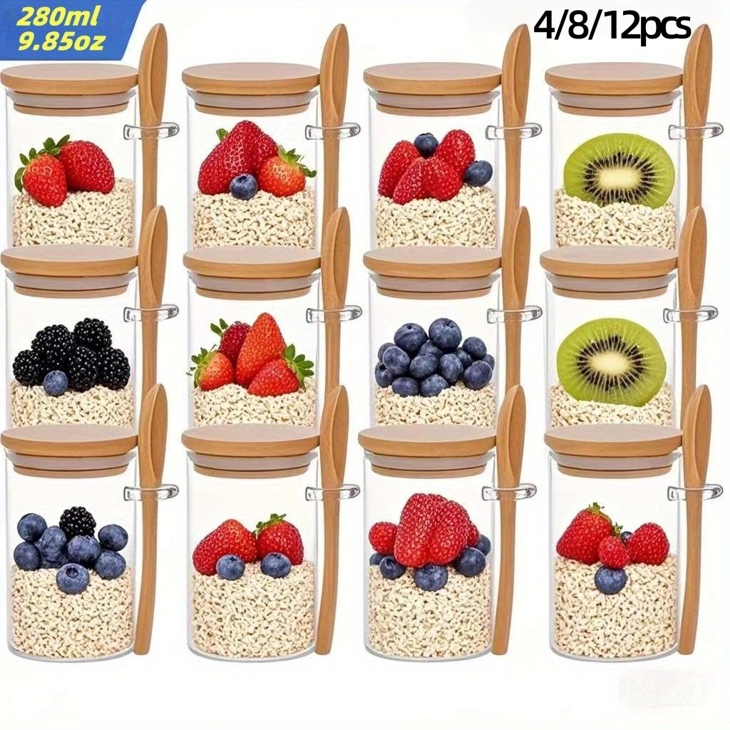 4/8/12개입, 뚜껑이 있는 오트밀 아침식사 컵(9. - Meal Prep Glass Containers 리뷰 및 가격