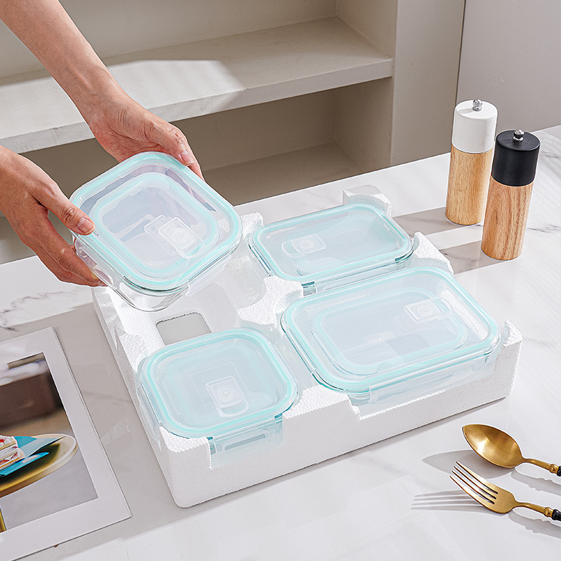 8피스 유리 도시락 및 보관 세트, 뚜껑이 있는 붕규산 - Meal Prep Glass Containers 리뷰 및 가격