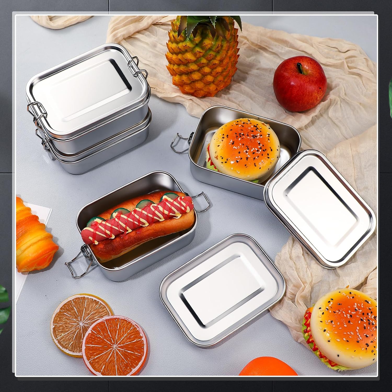 뚜껑이 있는 스테인레스 스틸 식품 보관 용기 도시락 상 - Meal Prep List 리뷰 및 가격