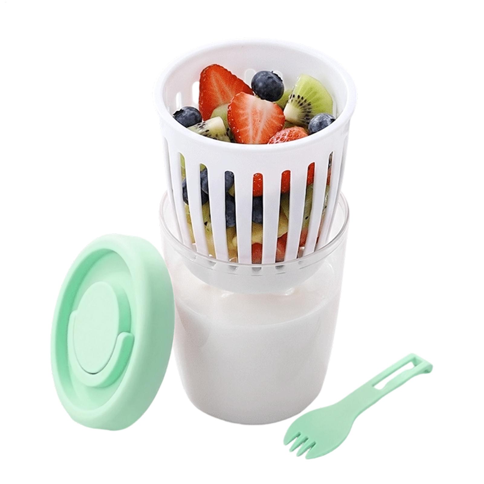 뚜껑이 있는 요구르트 컵 이중벽 샐러드 컵 포크와 손잡 - Meal Prep Glass Containers 리뷰 및 가격