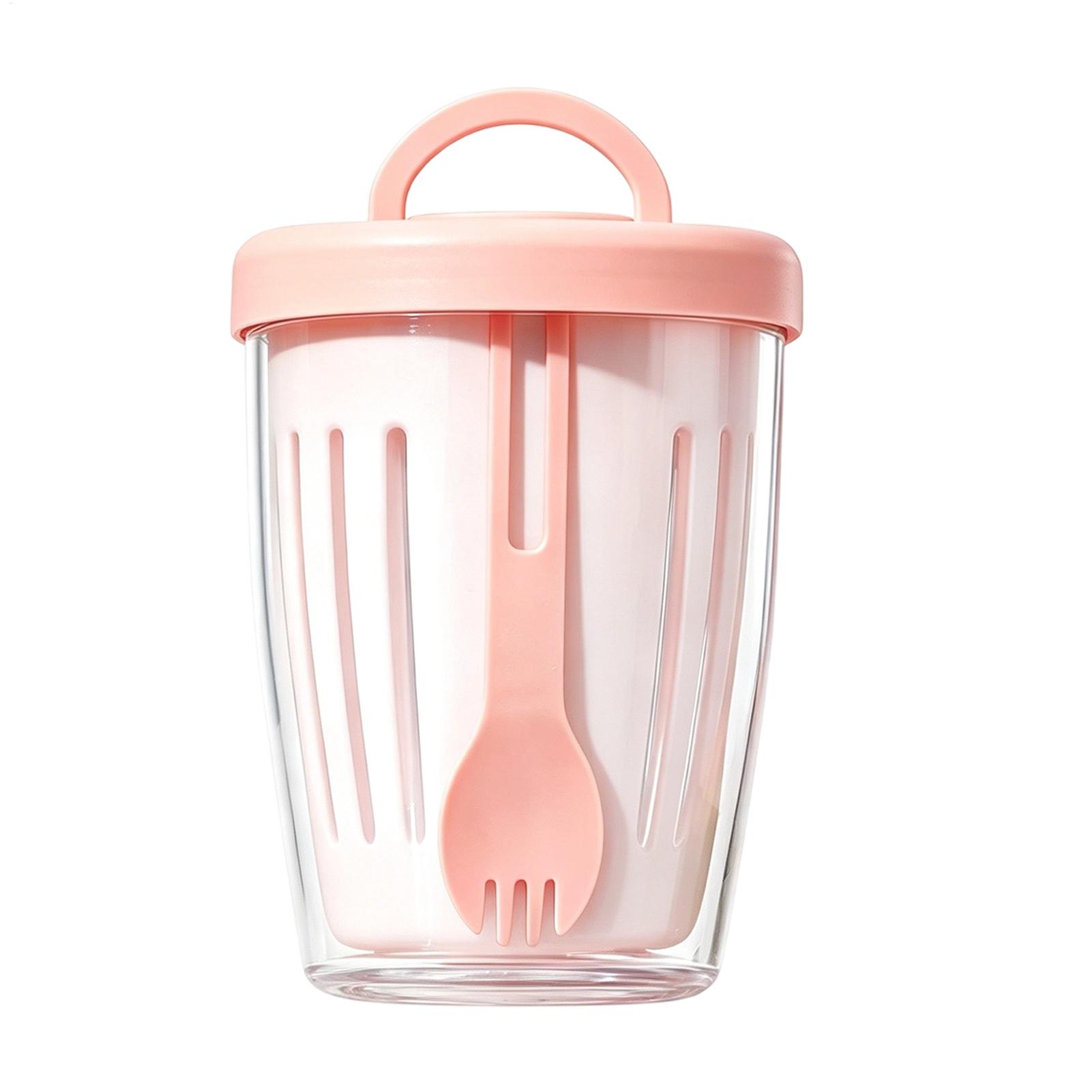 뚜껑이 있는 요구르트 컵 이중벽 샐러드 컵 포크와 손잡 - Meal Prep Glass Containers 리뷰 및 가격
