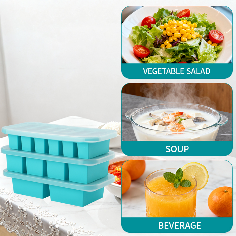 뚜껑이 있는 2 또는 3구 실리콘 냉동 트레이 몰드,  - Meal Prep List 리뷰 및 가격