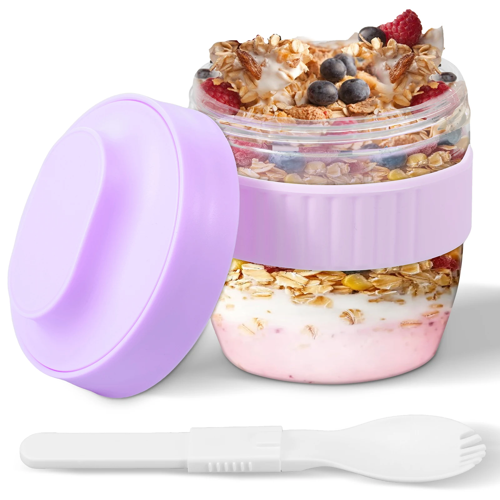 이중 레이어 오버나이트 오트 컨테이너(뚜껑 및 스푼 포 - Meal Prep Overnight Oats 리뷰 및 가격