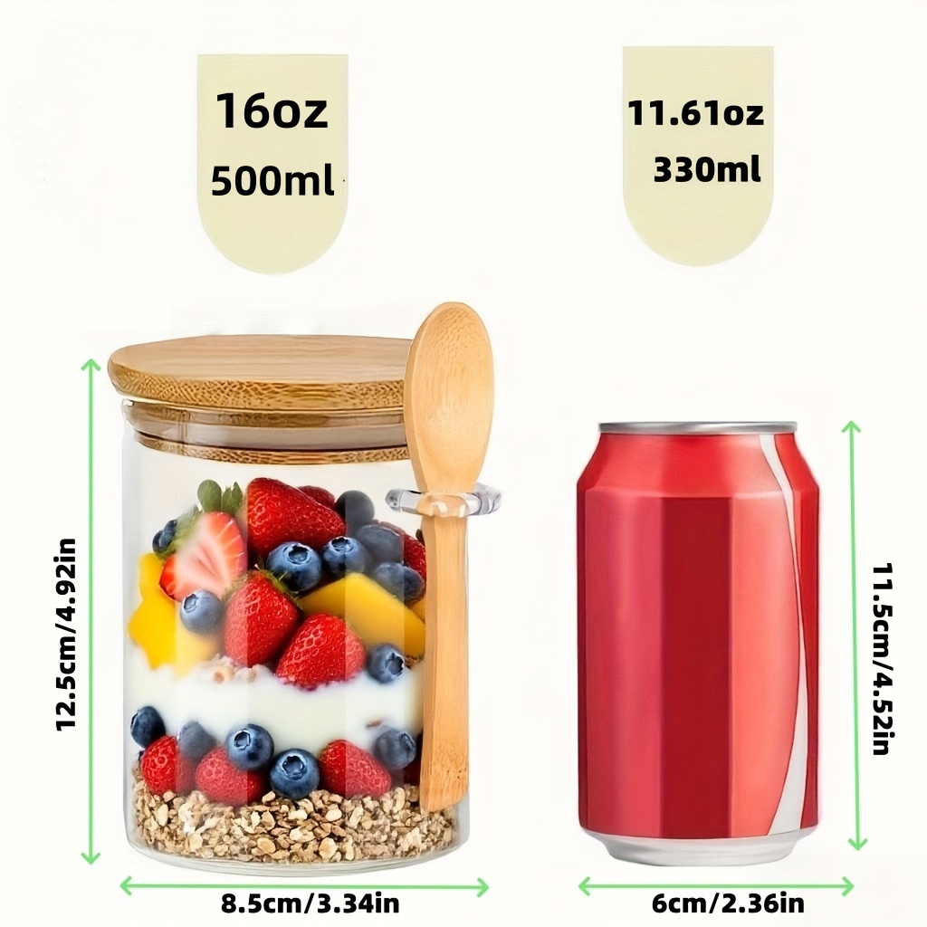 1/2/4/8개입 오트밀 유리컵 세트, 뚜껑과 스푼 포 - Meal Prep Glass Containers 리뷰 및 가격