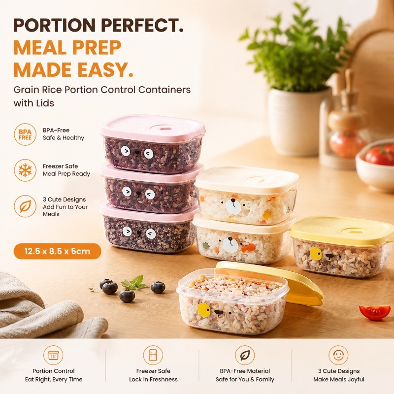 식품 등급의 다곡물 쌀용 양 조절 용기, 체중 감량을  - Meal Prep For Weight Loss 리뷰 및 가격