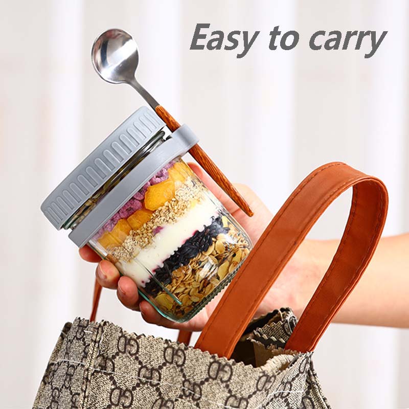 300ML 밤새 귀리 컵 숟가락과 뚜껑 과일 샐러드 식 - Meal Prep Overnight Oats 리뷰 및 가격