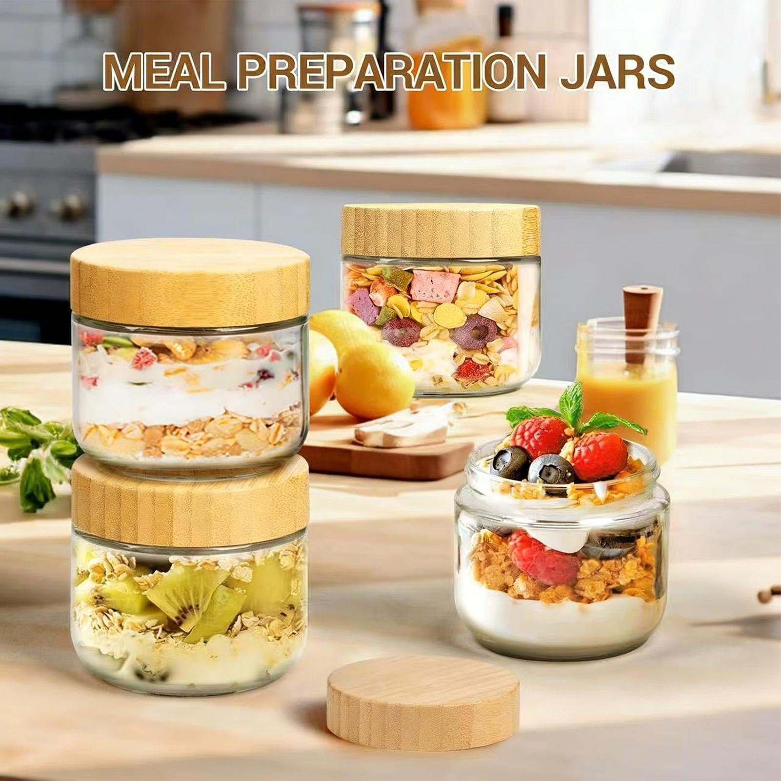 오버나이트 오트밀 용기 4개 유리 캐니스터 10온스 밀 - Meal Prep Overnight Oats 리뷰 및 가격