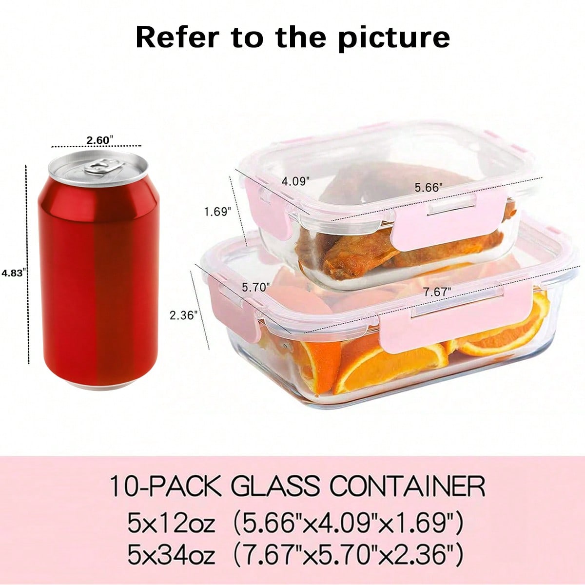 10개 세트 유리 식품 보관 용기, 모던한 투명 디자인 - Meal Prep Glass Containers 리뷰 및 가격