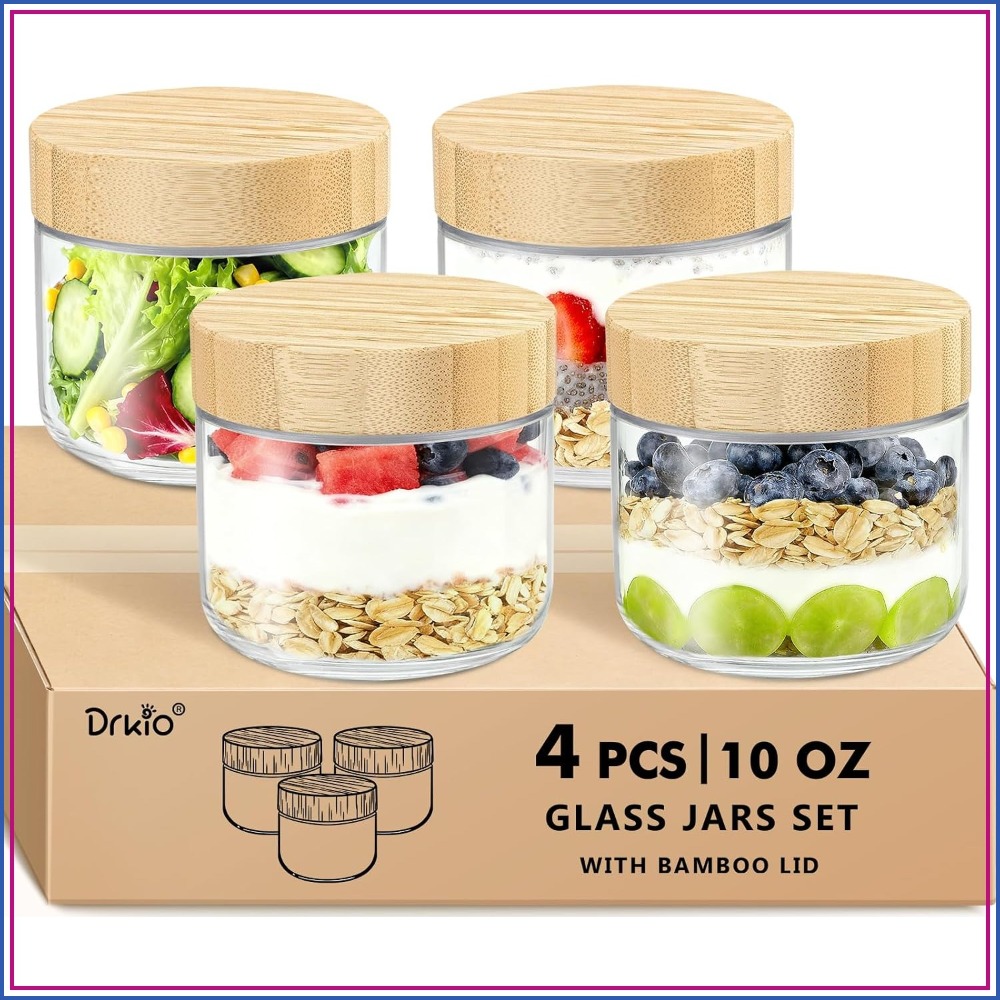 10온스 오버나이트 오트밀 용기(대나무 뚜껑 포함) - - Meal Prep Overnight Oats 리뷰 및 가격